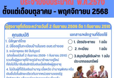 ประชาสัมพันธ์การยืนยันรับเงินเบี้ยยังชีพผู้สูงอายุ